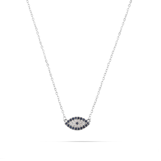 Κολιέ ματάκι με ζιργκόν Mar and Mar Kismet Silver από ανοξείδωτο ατσάλι