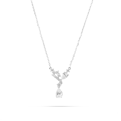 Κολιέ με πέτρες ζιργκόν Mar and Mar Nerina Silver από ανοξείδωτο ατσάλι