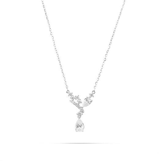 Κολιέ με πέτρες ζιργκόν Mar and Mar Nerina Silver από ανοξείδωτο ατσάλι