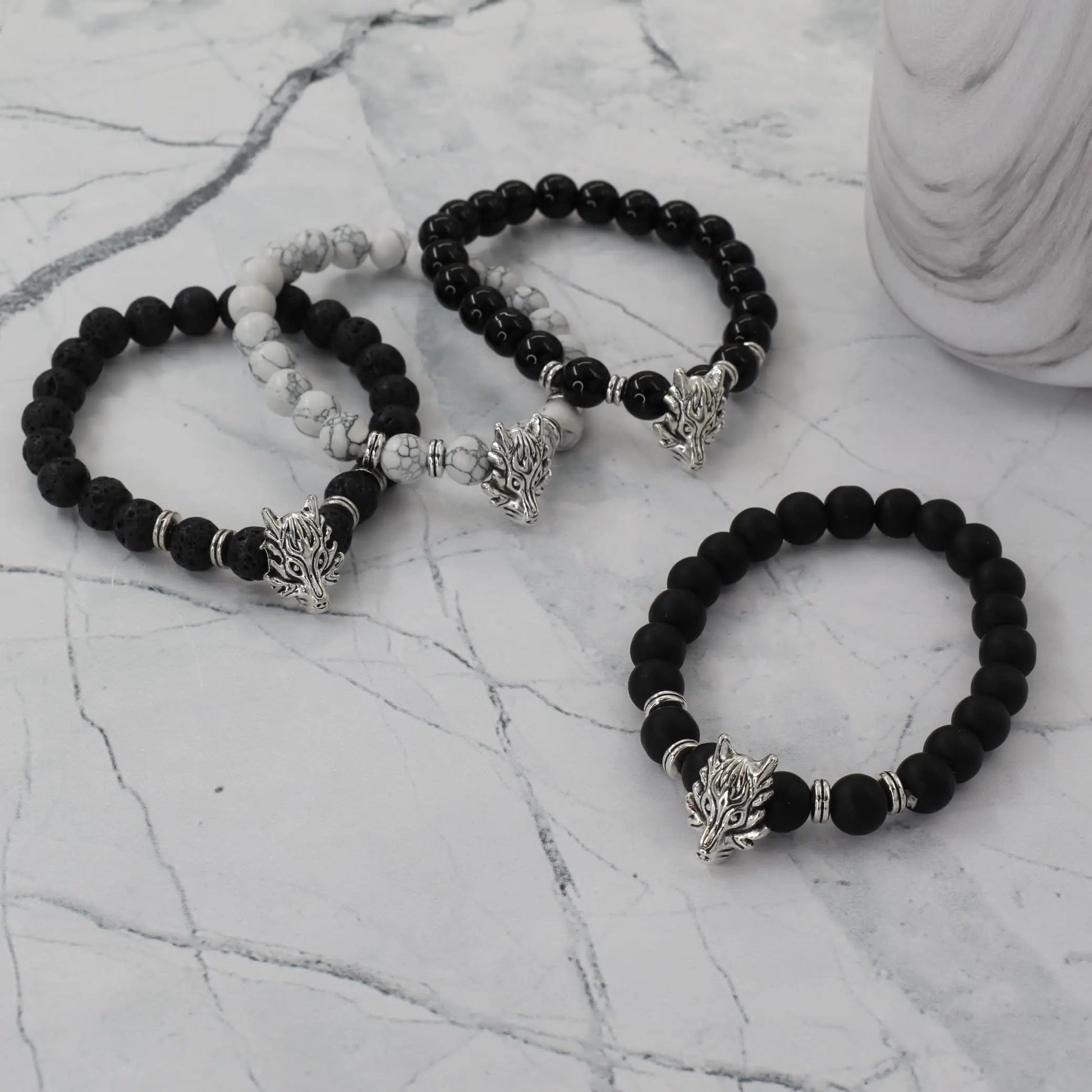 Ανδρικό βραχιόλι με χάντρες Mar &amp; Mar Wolf Beads