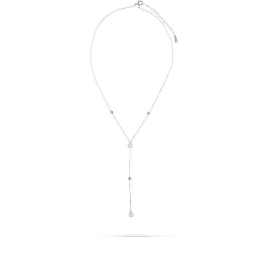 Κολιέ με πέτρες ζιργκόν Mar and Mar Crystal Silver από ανοξείδωτο ατσάλι