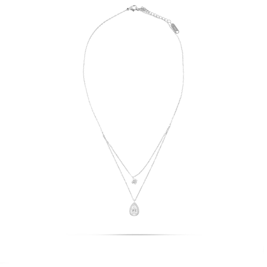 Κολιέ με πέτρες ζιργκόν Mar and Mar Adira Silver από ανοξείδωτο ατσάλι