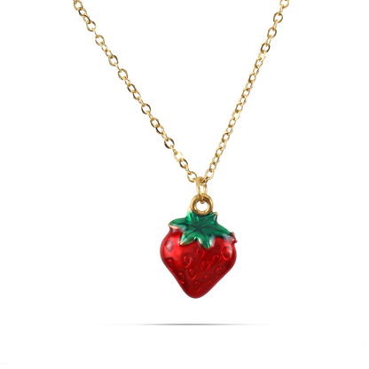 Κολιέ με κρεμαστό φράουλα Mar and Mar Strawberry από ανοξείδωτο ατσάλι