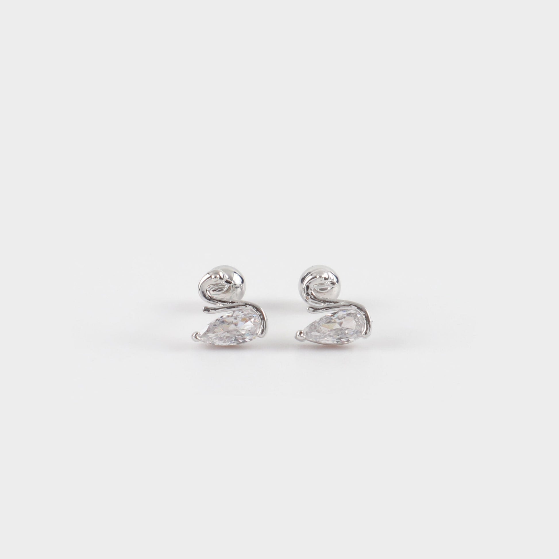 Σκουλαρίκια καρφωτά κύκνος με ζιργκόν Mar & Mar Swan II Kids από ανοξείδωτο ατσάλι