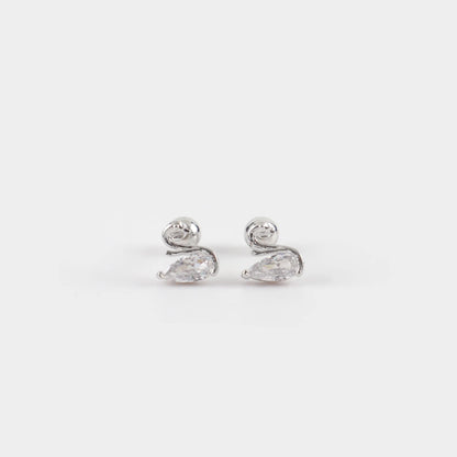 Σκουλαρίκια καρφωτά κύκνος με ζιργκόν Mar & Mar Swan II Kids από ανοξείδωτο ατσάλι