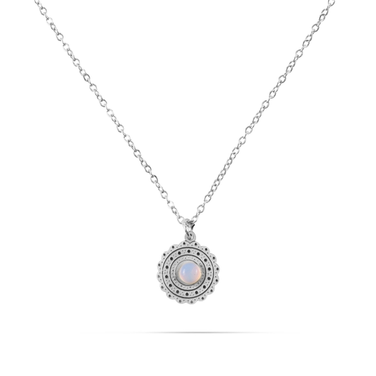Κολιέ με ορυκτό πέτρωμα Mar and Mar Calypso (Silver) από ανοξείδωτο ατσάλι