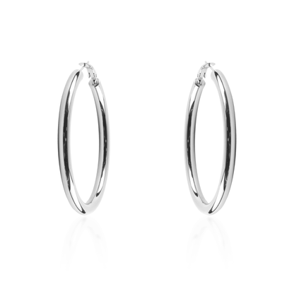 Σκουλαρίκια κρίκοι Mar and Mar Iris (6 cm) Silver από ανοξείδωτο ατσάλι