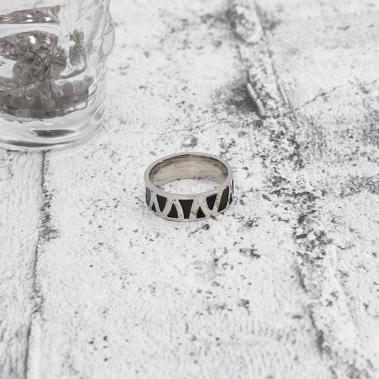 Ανδρικό δαχτυλίδι Mar and Mar Triangles από ανοξείδωτο ατσάλι