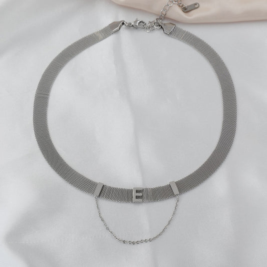 Κολιέ choker μονόγραμμα Mar and Mar Monogram E Choker από ανοξείδωτο ατσάλι