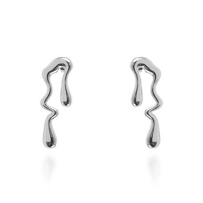 Σκουλαρίκια κρεμαστά Mar and Mar Ferina Silver από ανοξείδωτο ατσάλι