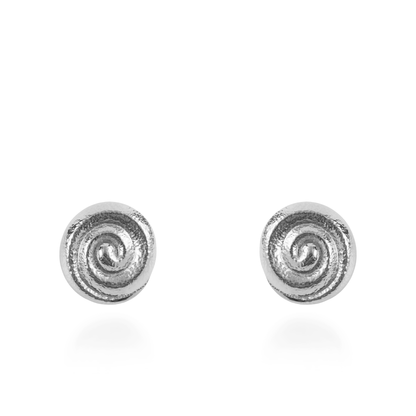 Σκουλαρίκια καρφωτά Mar and Mar Seashell Snail Silver από ανοξείδωτο ατσάλι