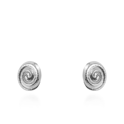 Σκουλαρίκια καρφωτά Mar and Mar Seashell Snail Silver από ανοξείδωτο ατσάλι