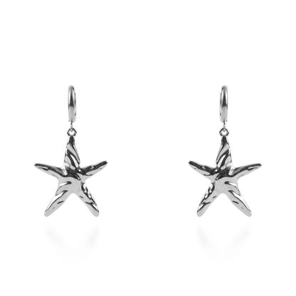 Σκουλαρίκια κρεμαστά Mar and Mar Starfish II Silver από ανοξείδωτο ατσάλι