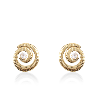 Σκουλαρίκια καρφωτά με ζιργκόν Mar and Mar Maze Sparkle από ανοξείδωτο ατσάλι