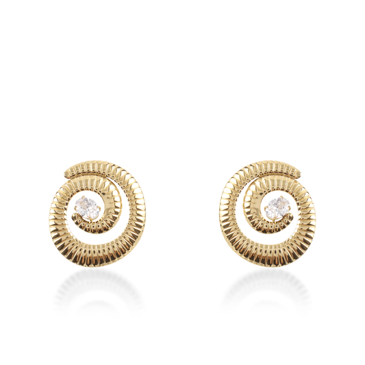 Σκουλαρίκια καρφωτά με ζιργκόν Mar and Mar Maze Sparkle από ανοξείδωτο ατσάλι