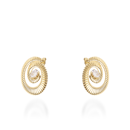 Σκουλαρίκια καρφωτά με ζιργκόν Mar and Mar Maze Sparkle από ανοξείδωτο ατσάλι
