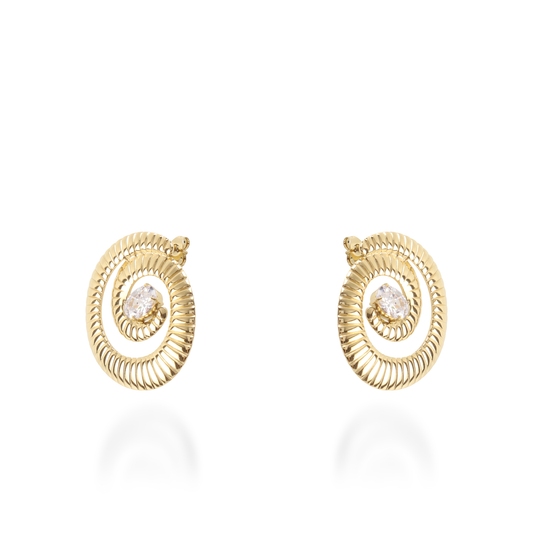 Σκουλαρίκια καρφωτά με ζιργκόν Mar and Mar Maze Sparkle από ανοξείδωτο ατσάλι