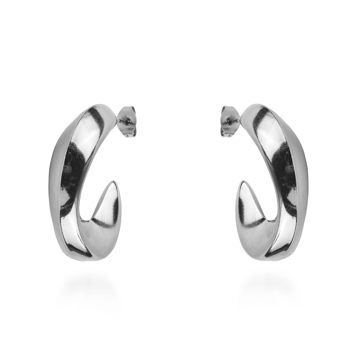 Σκουλαρίκια κρίκοι Mar and Mar (Silver) από ανοξείδωτο ατσάλι