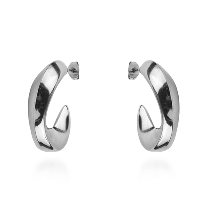 Σκουλαρίκια κρίκοι Mar and Mar (Silver) από ανοξείδωτο ατσάλι