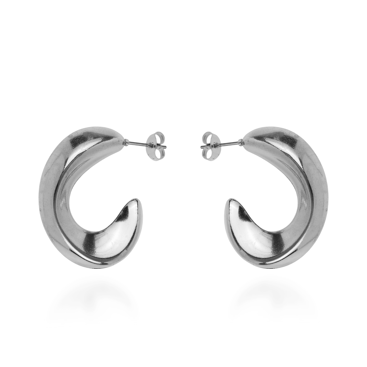 Σκουλαρίκια κρίκοι Mar and Mar (Silver) από ανοξείδωτο ατσάλι