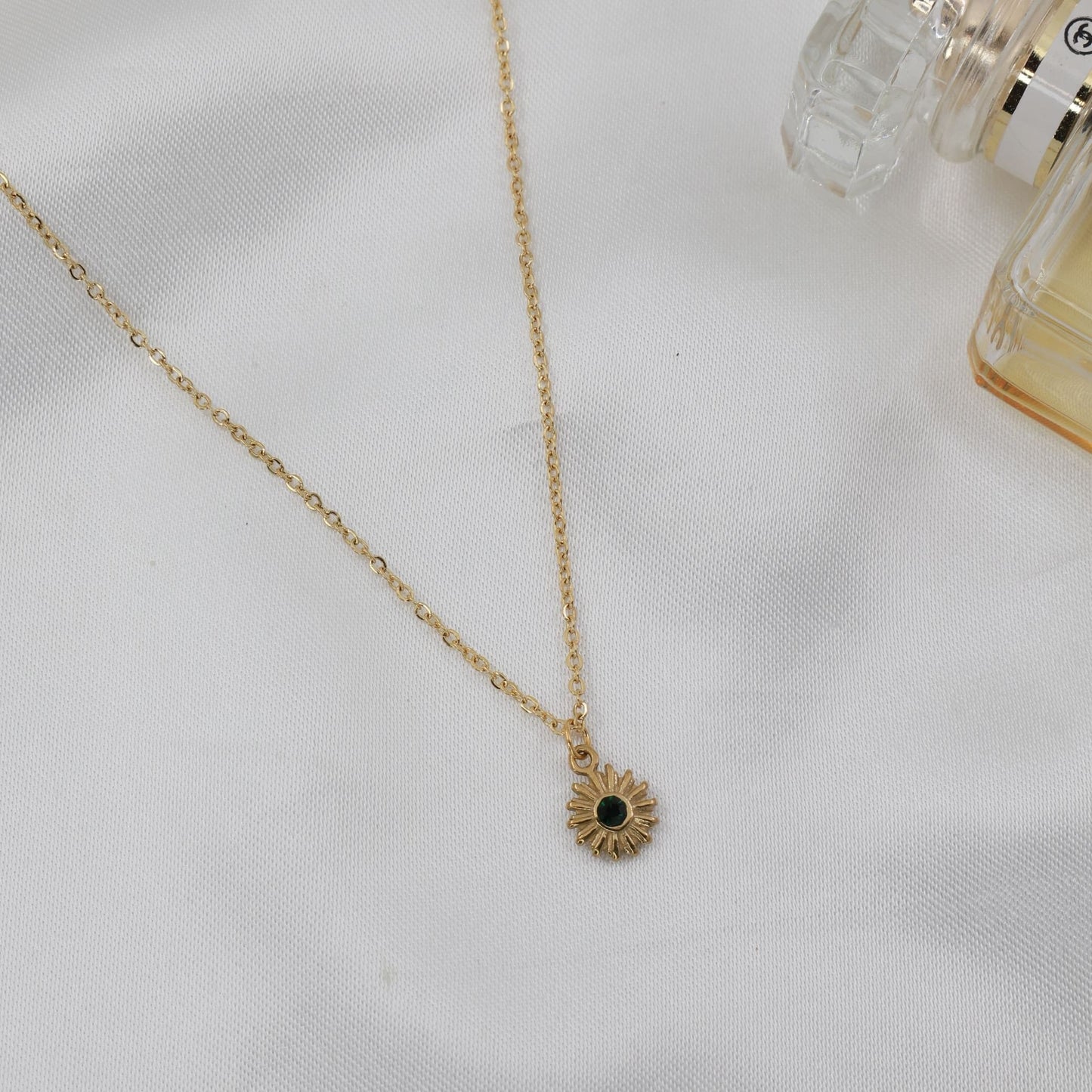 Κολιέ με πέτρα Zircon Mar and Mar Daisy Petite από ανοξείδωτο ατσάλι
