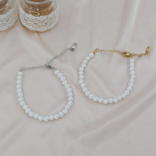 Βραχιόλι χειροποίητο με πέρλες Mar and Mar Pearly Bracelet από ανοξείδωτο ατσάλι