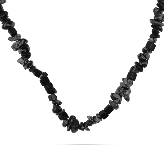 Χειροποίητο κολιέ με χάντρες Mar and Mar Medina (Black) από ανοξείδωτο ατσάλι