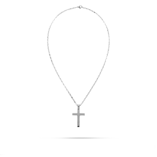 Ανδρικό κολιέ με σταυρό με πέτρα ζιργκόν Mar and Mar Milan Cross από ανοξείδωτο ατσάλι