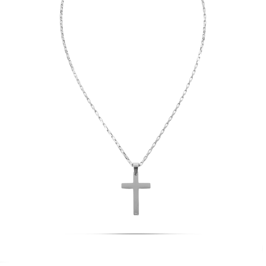 Ανδρικό κολιέ με σταυρό με πέτρα ζιργκόν Mar and Mar Milan Cross από ανοξείδωτο ατσάλι
