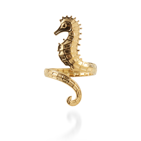 Γυναικείο δαχτυλίδι με ιππόκαμπο Mar and Mar Seahorse από ανοξείδωτο ατσάλι