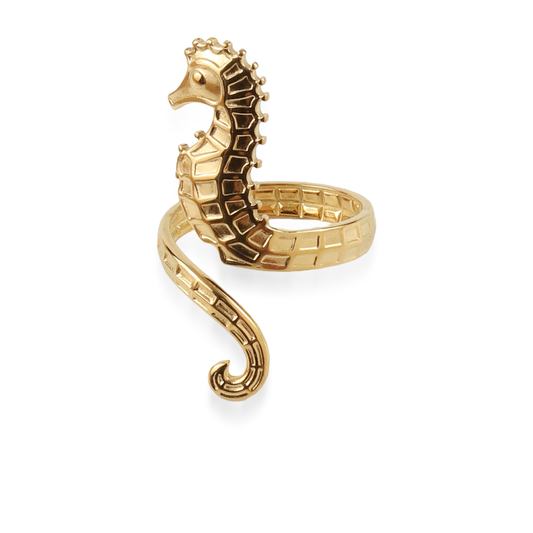 Γυναικείο δαχτυλίδι με ιππόκαμπο Mar and Mar Seahorse από ανοξείδωτο ατσάλι