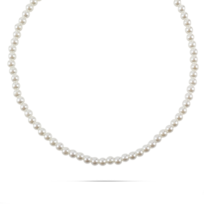 Χειροποίητο κολιέ με πέρλες Mar and Mar Pearly Silver από ανοξείδωτο ατσάλι