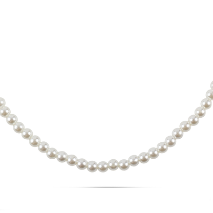 Χειροποίητο κολιέ με πέρλες Mar and Mar Pearly Silver από ανοξείδωτο ατσάλι