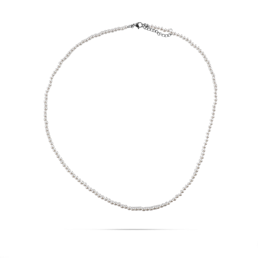 Χειροποίητο κολιέ με πέρλες Mar and Mar Pearly Petite Silver από ανοξείδωτο ατσάλι