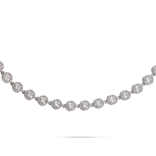 Κολιέ choker με πέτρες ζιργκόν Mar and Mar Athena Round από ανοξείδωτο ατσάλι