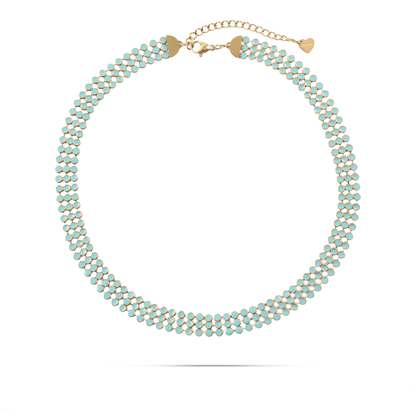 Αλυσίδα λαιμού choker Mar and Mar Soyar (Light Blue) από ανοξείδωτο ατσάλι