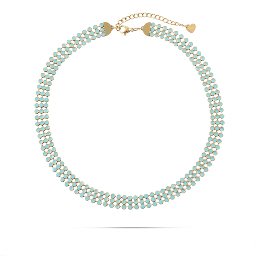 Αλυσίδα λαιμού choker Mar and Mar Soyar (Light Blue) από ανοξείδωτο ατσάλι