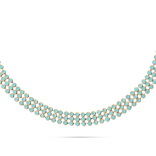 Αλυσίδα λαιμού choker Mar and Mar Soyar (Light Blue) από ανοξείδωτο ατσάλι