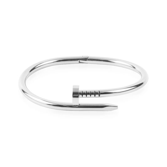 Βραχιόλι χειροπέδα Mar and Mar Nail Silver από ανοξείδωτο ατσάλι