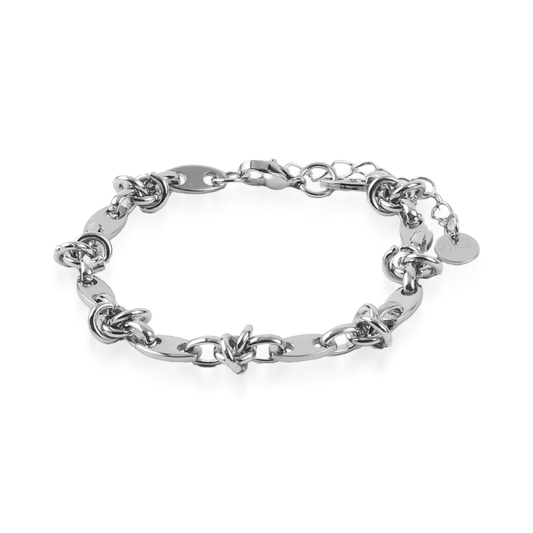Βραχιόλι αλυσίδα χεριού Mar and Mar Charlie Knot Silver από ανοξείδωτο ατσάλι