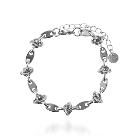 Βραχιόλι αλυσίδα χεριού Mar and Mar Charlie Knot Silver από ανοξείδωτο ατσάλι