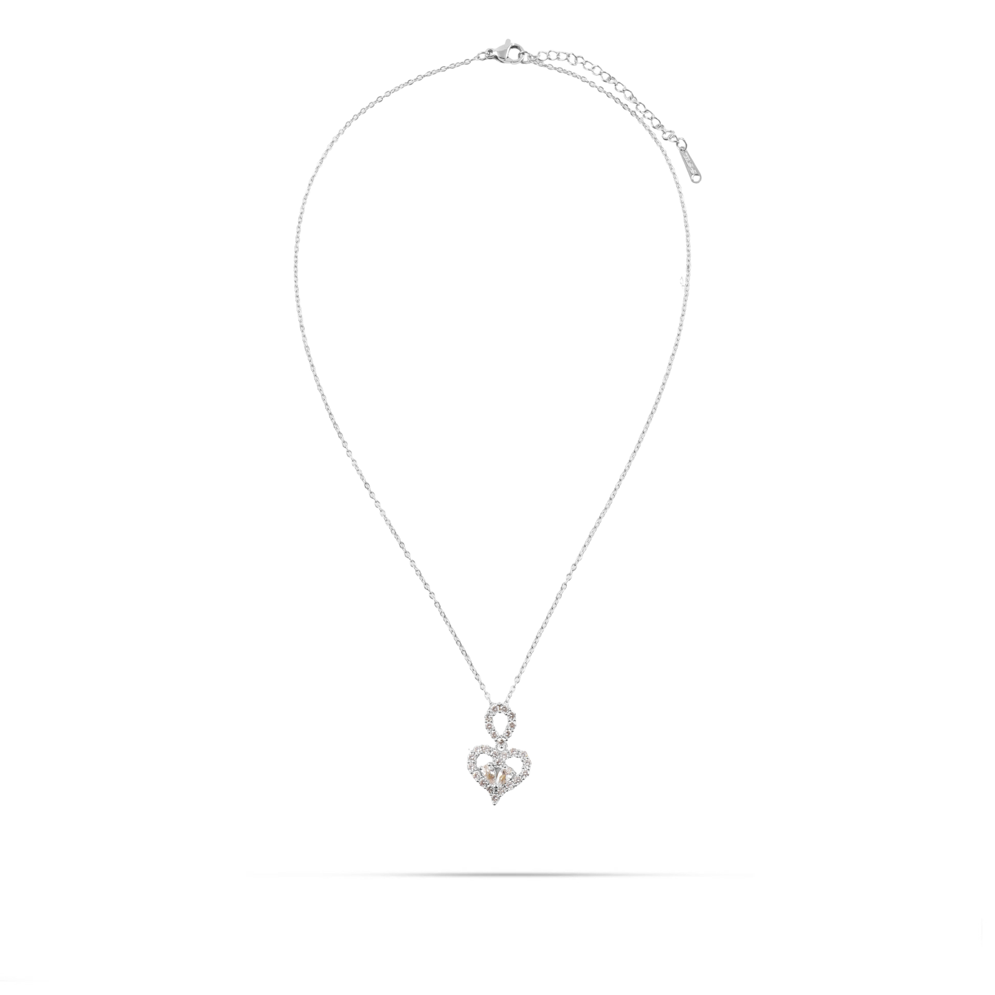 Κολιέ καρδιά με ζιργκόν Mar and Mar Charlotte (Silver) από ανοξείδωτο ατσάλι