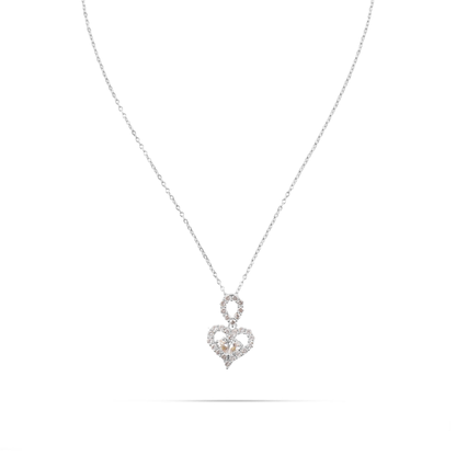 Κολιέ καρδιά με ζιργκόν Mar and Mar Charlotte (Silver) από ανοξείδωτο ατσάλι
