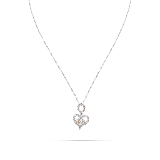 Κολιέ καρδιά με ζιργκόν Mar and Mar Charlotte (Silver) από ανοξείδωτο ατσάλι