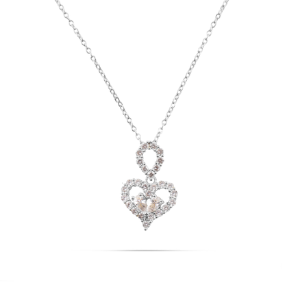 Κολιέ καρδιά με ζιργκόν Mar and Mar Charlotte (Silver) από ανοξείδωτο ατσάλι