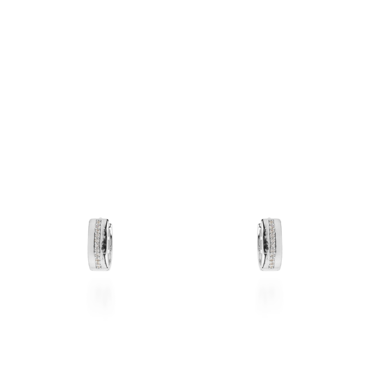 Σκουλαρίκια κρίκοι με ζιργκόν Mar and Mar Eirin Silver