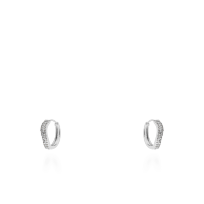 Σκουλαρίκια κρίκοι με ζιργκόν Mar and Mar Esmery Silver