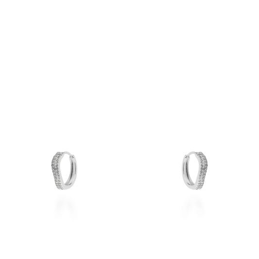 Σκουλαρίκια κρίκοι με ζιργκόν Mar and Mar Esmery Silver