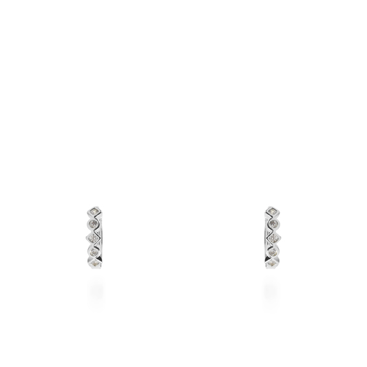Σκουλαρίκια κρίκοι με ζιργκόν Mar and Mar Felory Silver
