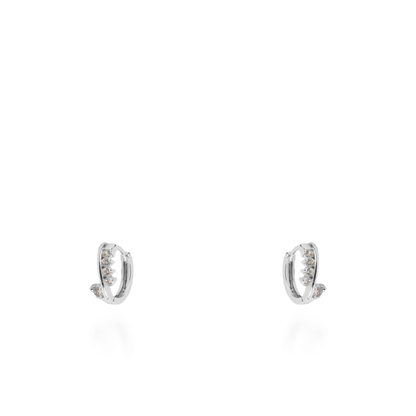 Σκουλαρίκια κρίκοι με ζιργκόν Mar and Mar Jemmy Silver
